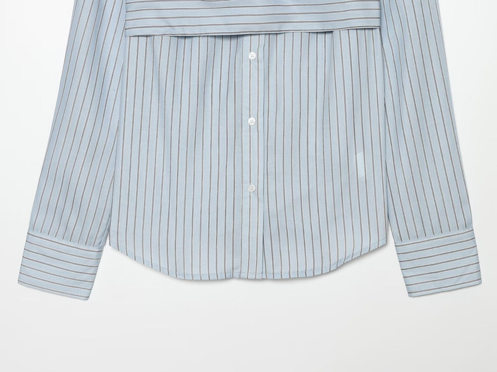 Women's layered decorative striped shirt