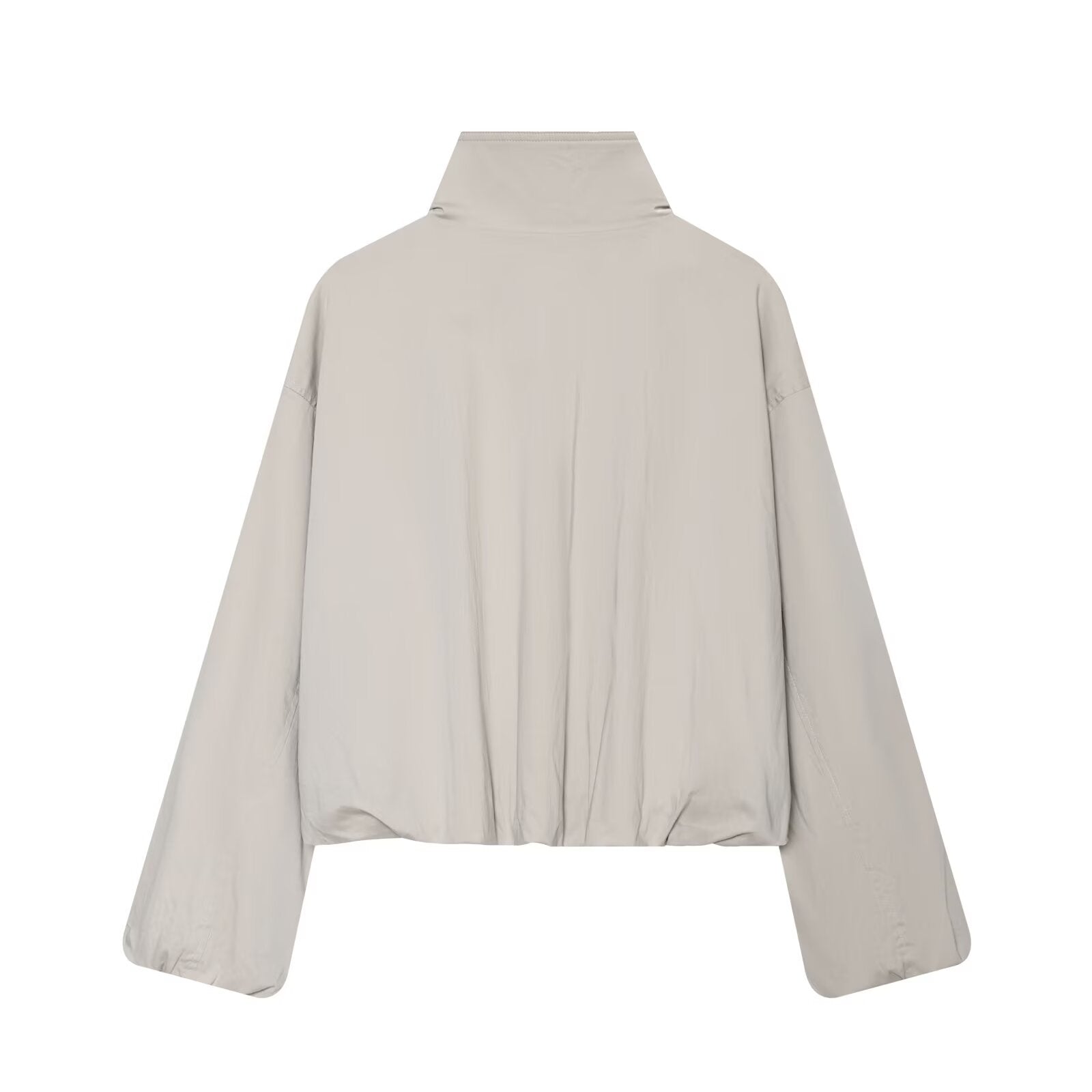Women's Stand Collar Button Zipper Short Coat