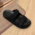 Women's new hook and loop design platform slippers have a shoe box.