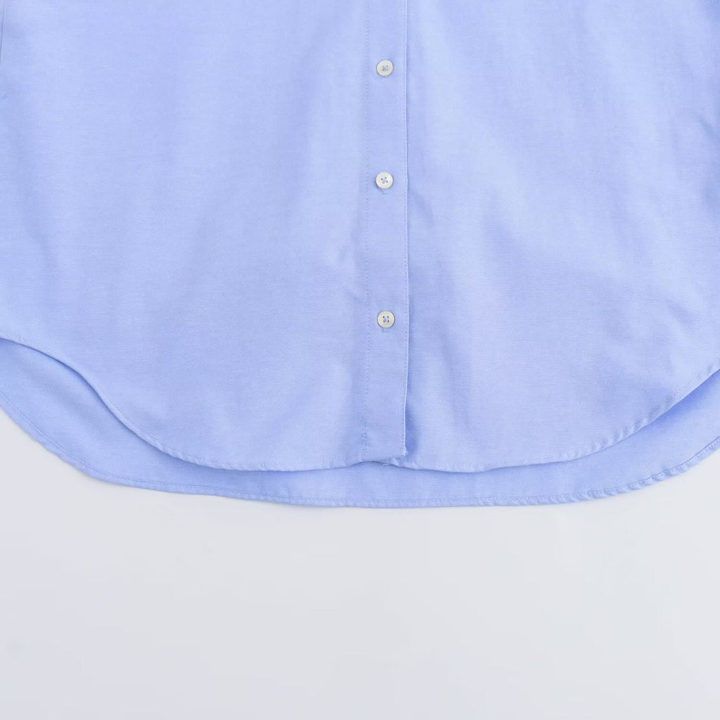 Women's new fashion loose basic style multi-color versatile poplin shirt casual striped shirt retro long sleeved button up women's shirt chic top