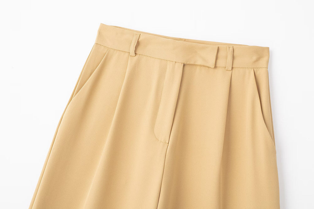 Women's pleated casual wide leg pants