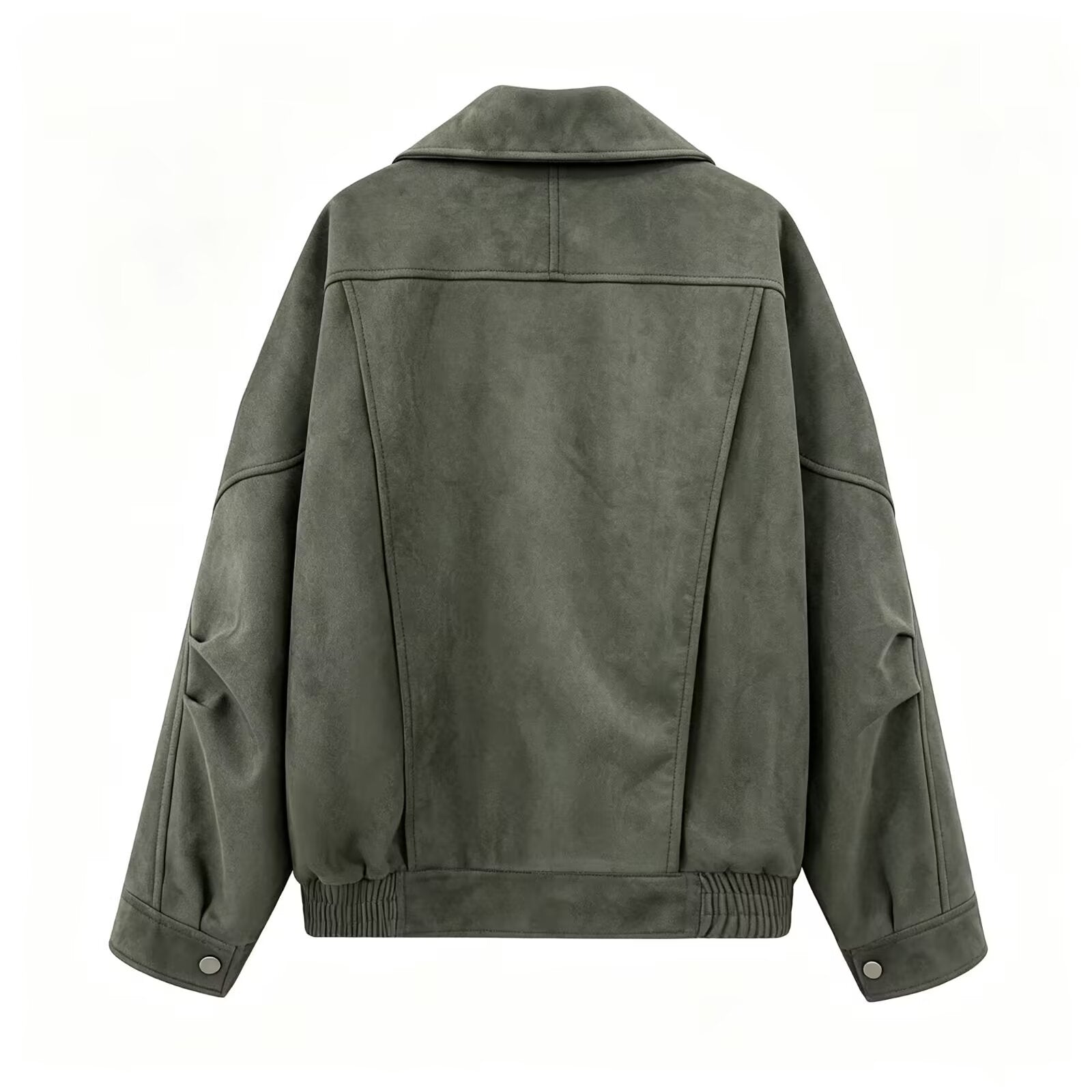 Women's loose Lapel Faux Leather suede jacket Coat