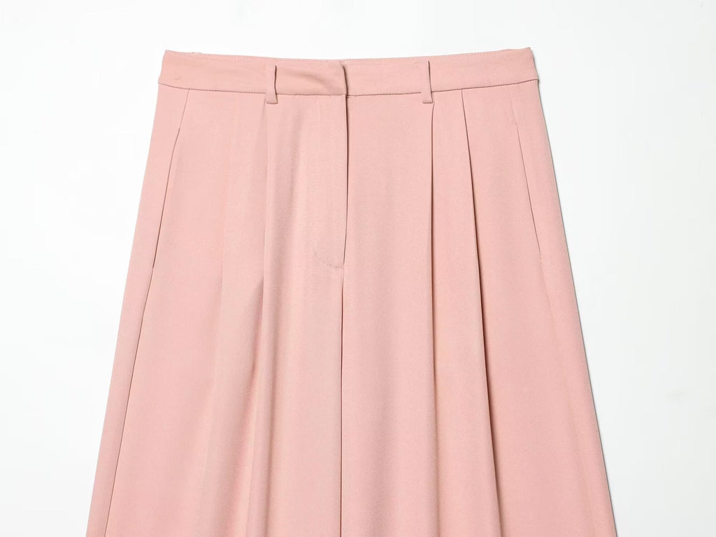 Women's loose pleated wide leg pants