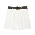 Women's With Belt pleated casual shorts