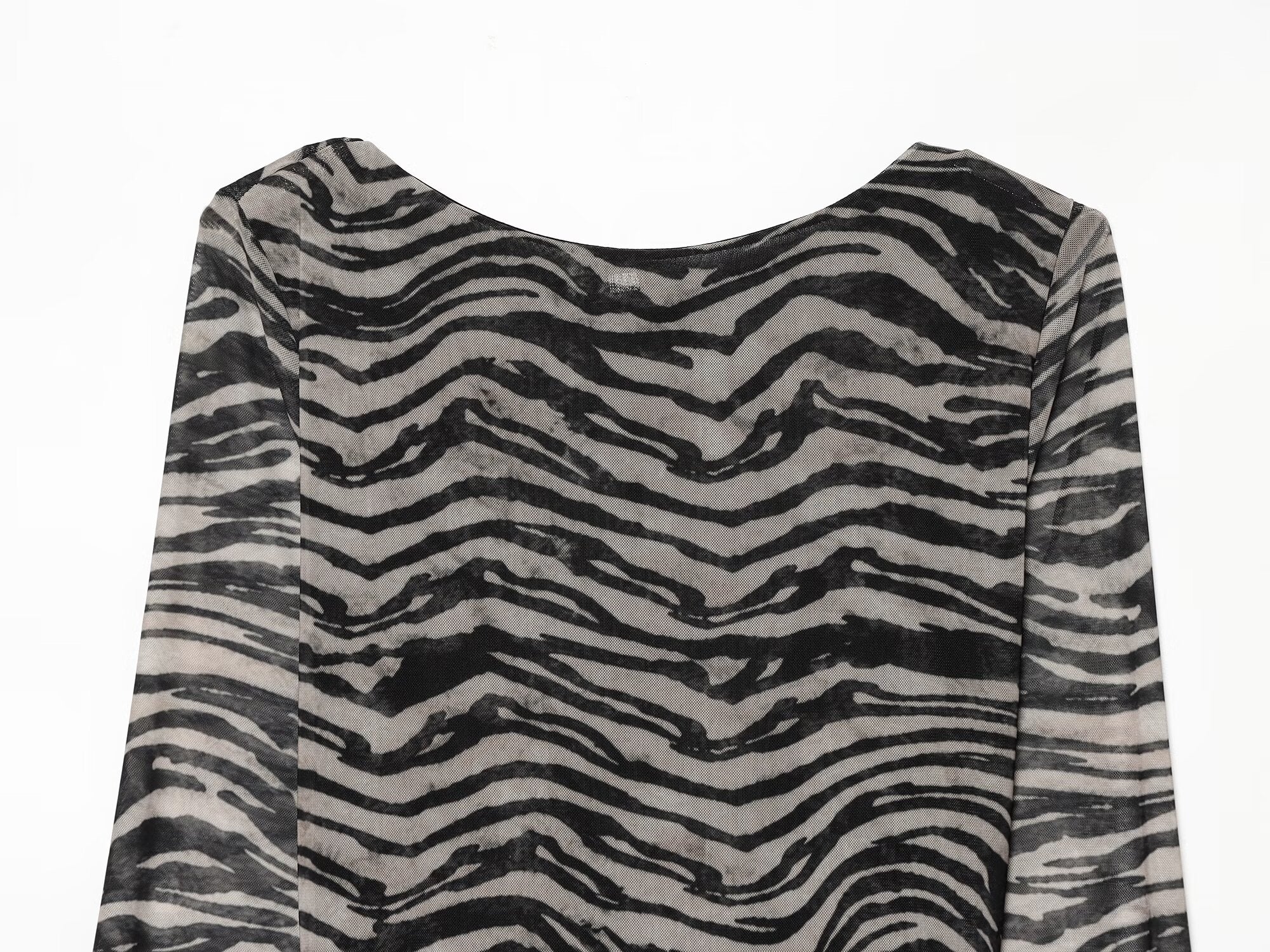 Women's animal striped printed tulle mini dress