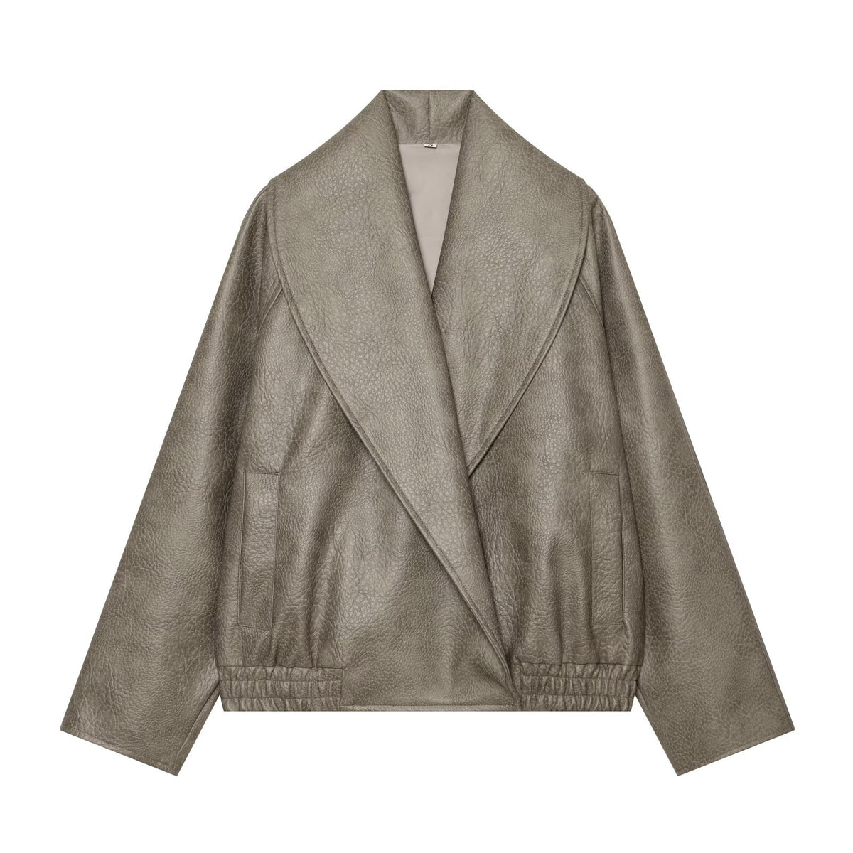 Women's leather effect casual jacket Coat