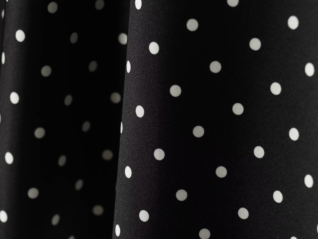 Women's polka dot satin texture MIDI skirt