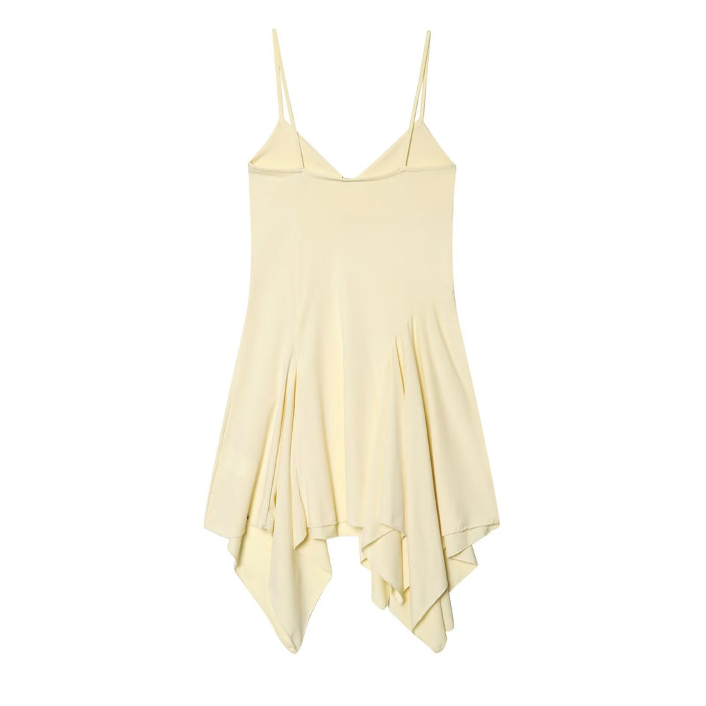 Women's asymmetric thin shoulder strap dress