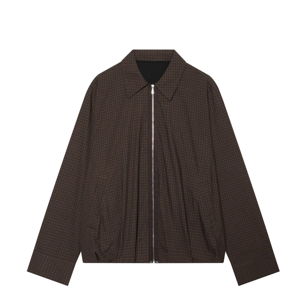 Women's loose plaid pilot jacket Coat