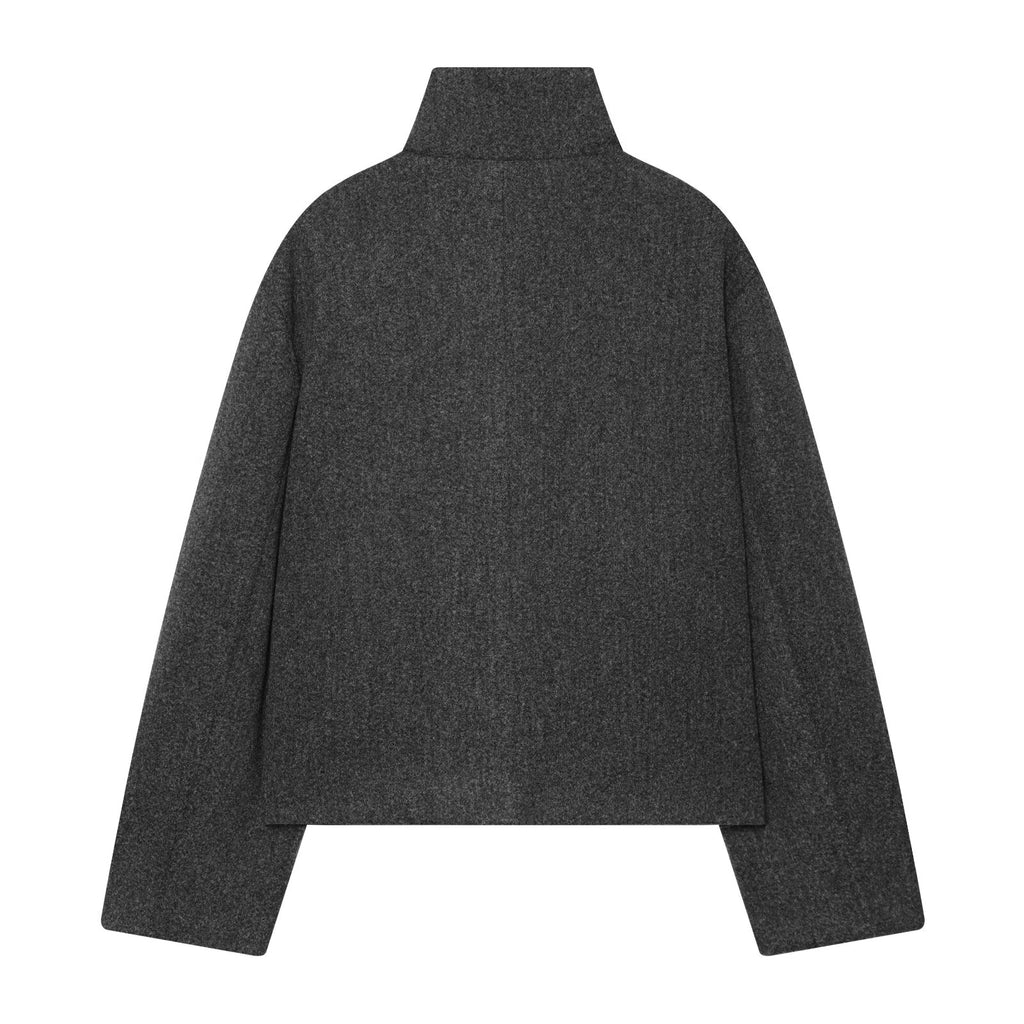 Women's standing collar short single breasted coat