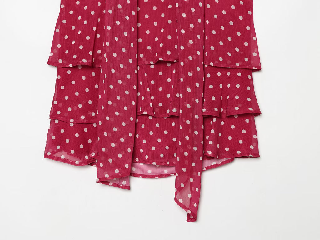 Women's polka dot hanging neck top