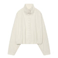 Women's standing collar single breasted nylon Coat