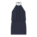 Women's backless draped halter neck dress