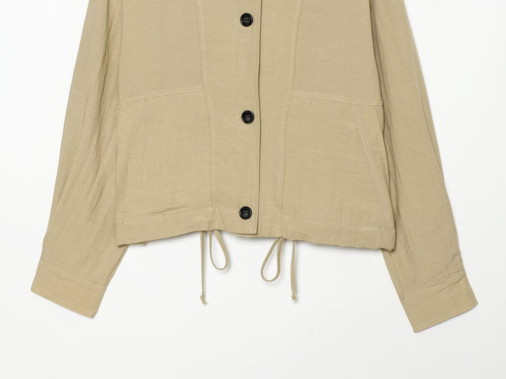 Women's casual lace up pilot jacket Coat