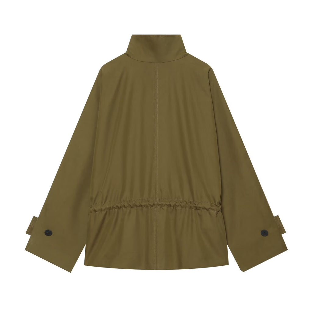 Women's with drawstring loose parka Coat