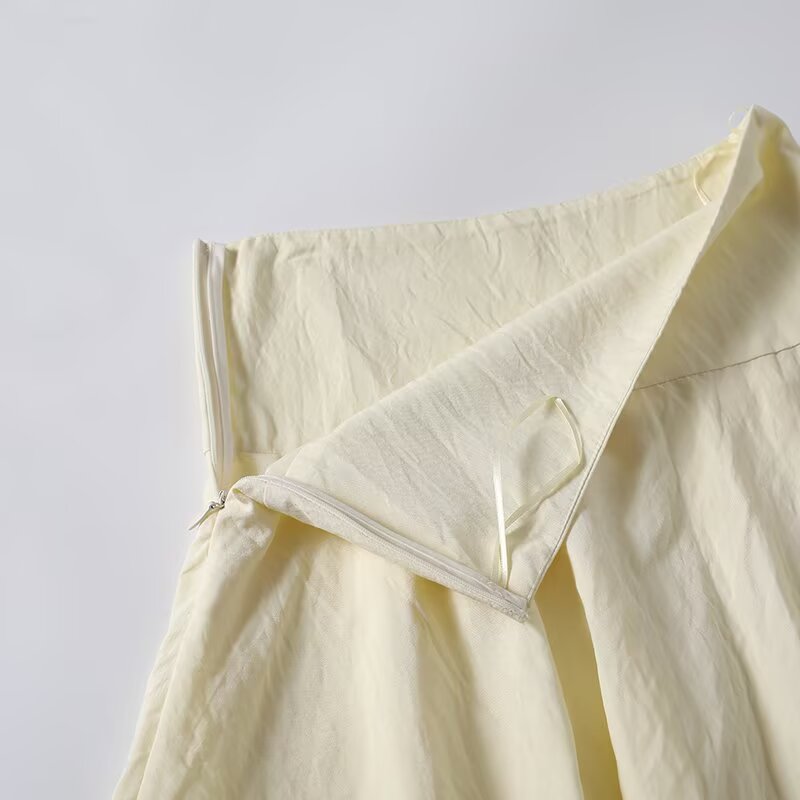 Women's pleated design asymmetric MIDI skirt