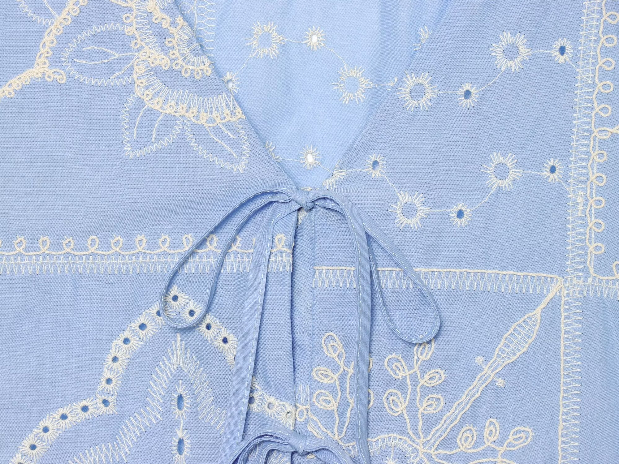 Women's bow decoration hollow embroidery shirt