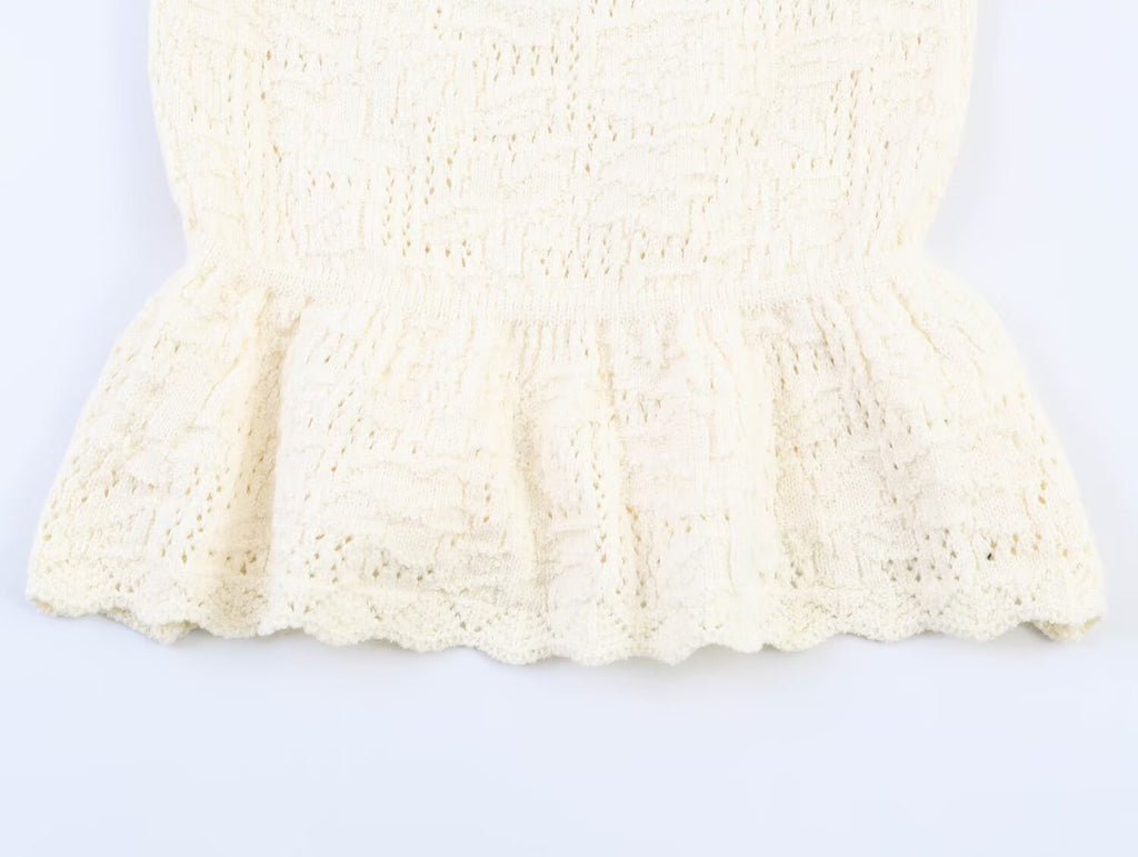 Women's bow decoration knitted top