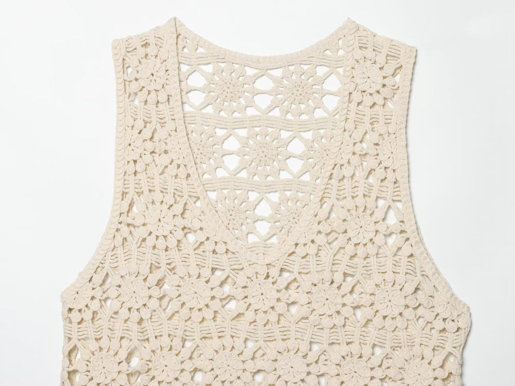Women's casual hollow knitted vest
