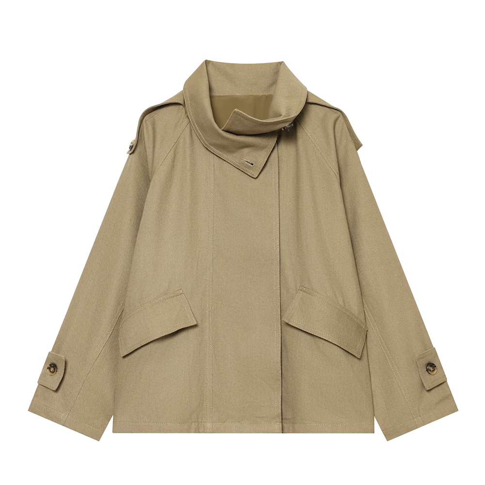 Women's retro lapel loose parkour workwear Coat