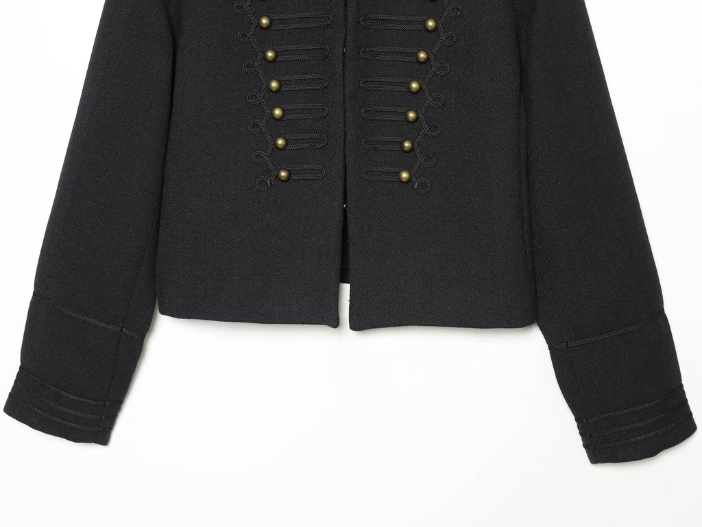 Women's Short rope knot buckle Jacket Coat