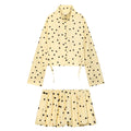 suit Women's 2 pieces short drawstring pleated polka dot Coat+Shorts