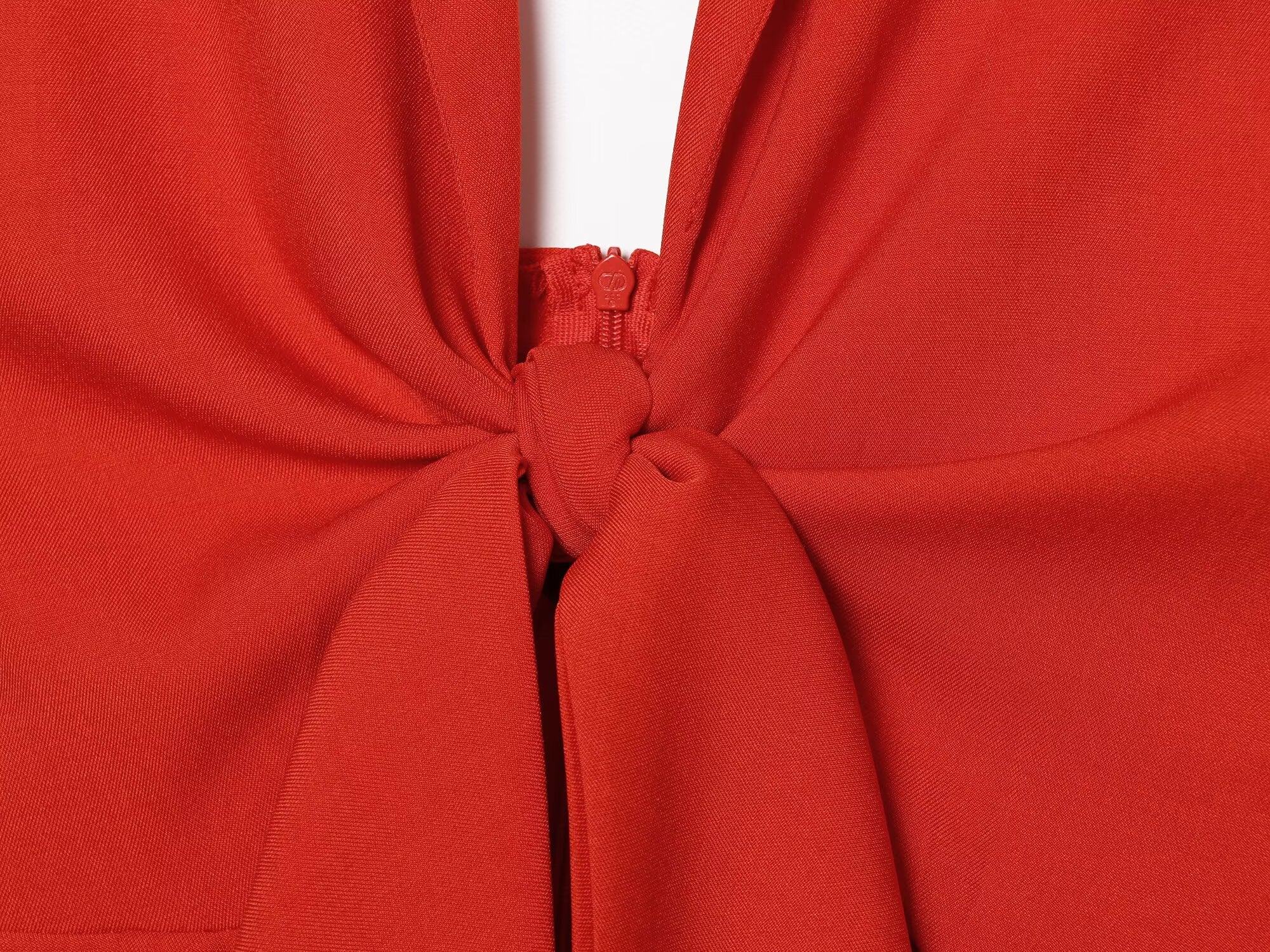 Women's knot decoration hanging neck mini dress