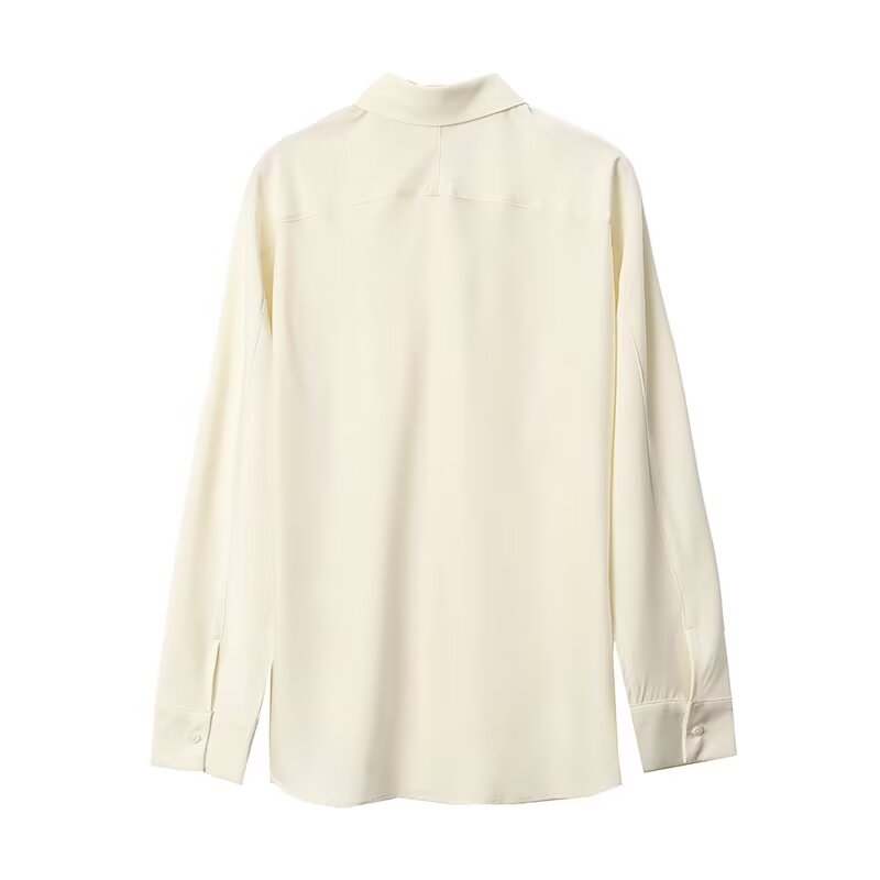 Women's comfortable casual drape satin shirt