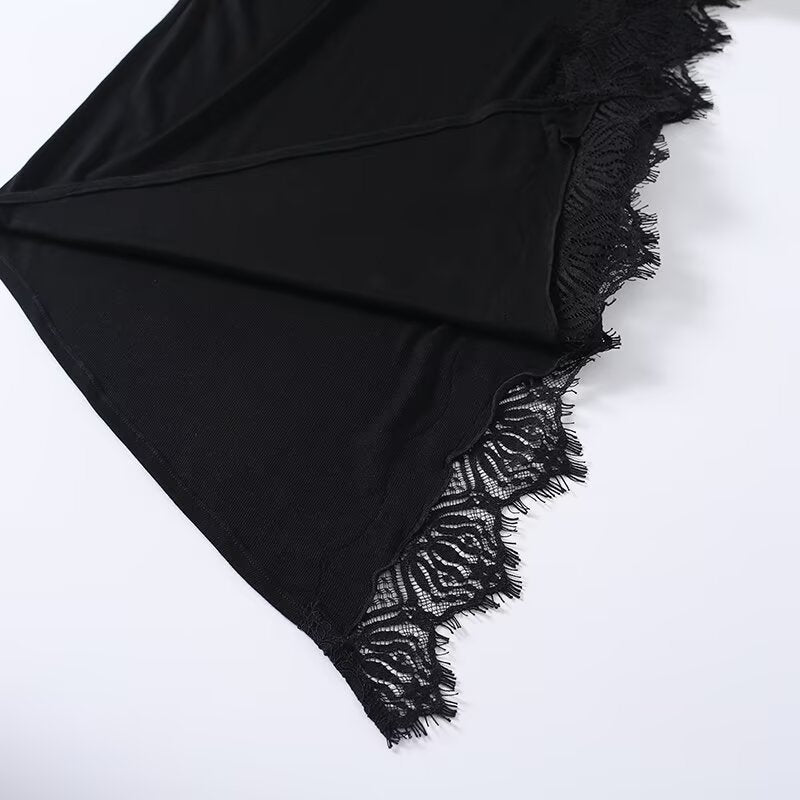 Women's lace detail sleeveless T-shirt top
