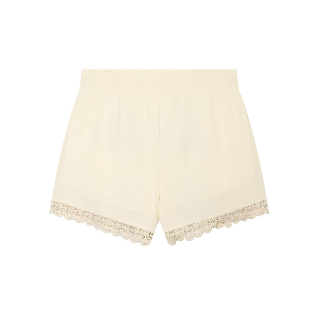suit Women's 2 pieces floral embroidered lace up top+shorts