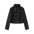 Women's slim Double-Breasted Stand-collar Jacket