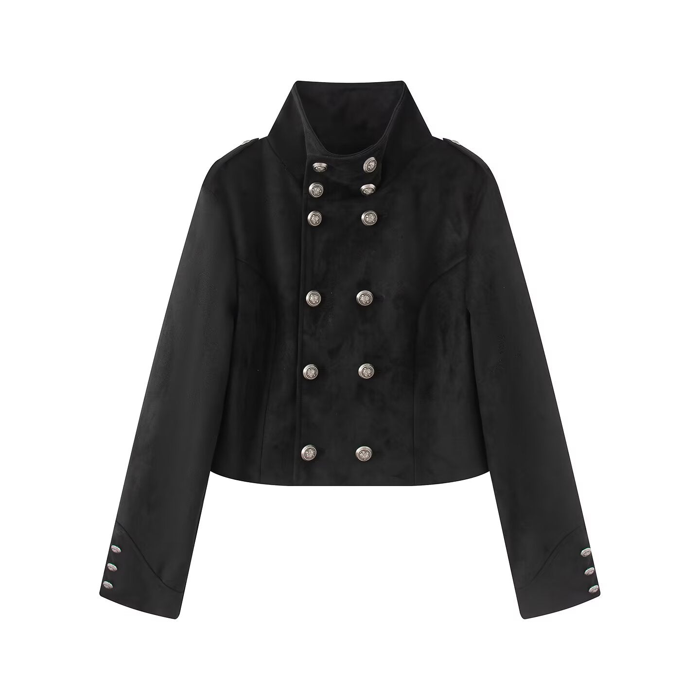 Women's slim Double-Breasted Stand-collar Jacket