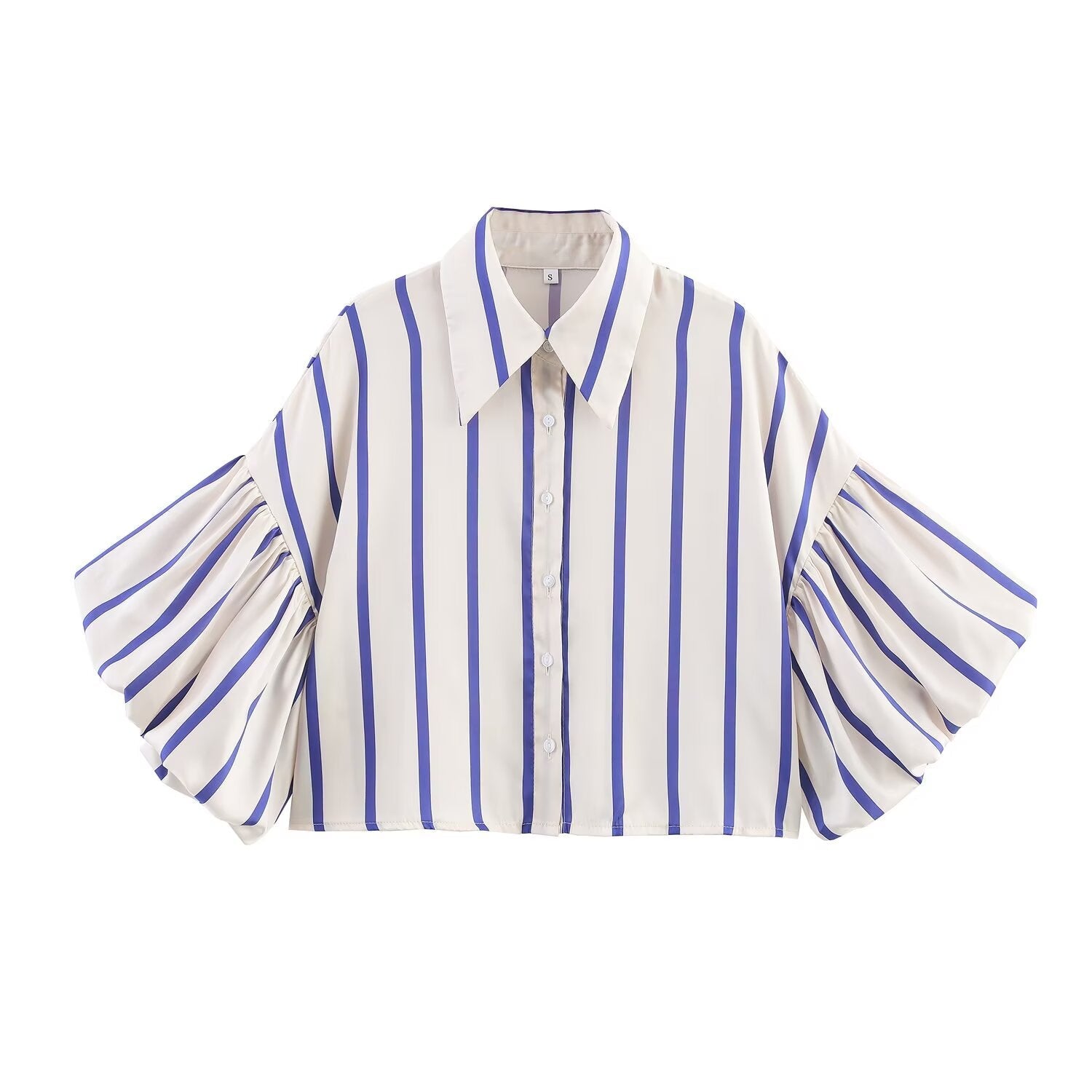 2026 Women's loose bubble sleeve printed shirt
