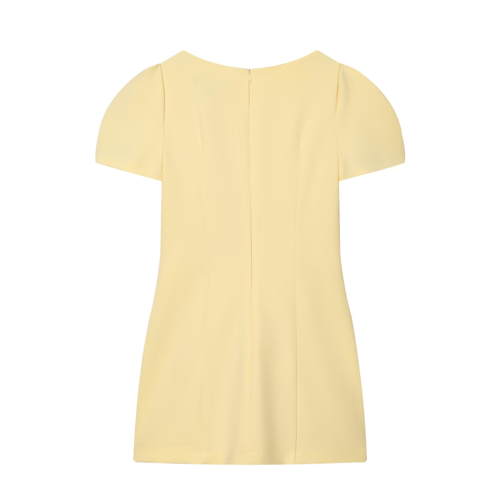 Women's pleated decorative short sleeved mini dress