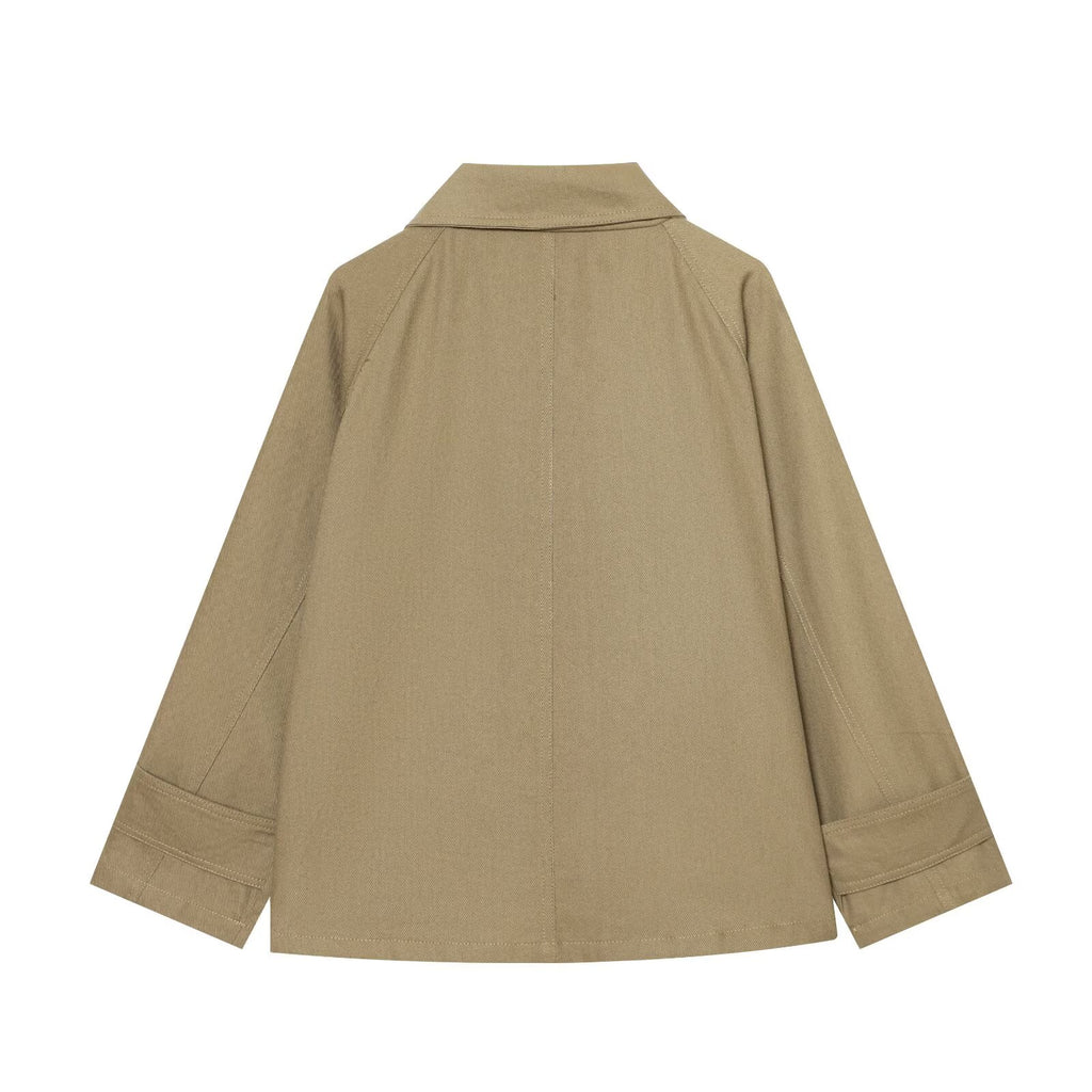 Women's retro lapel loose parkour workwear Coat