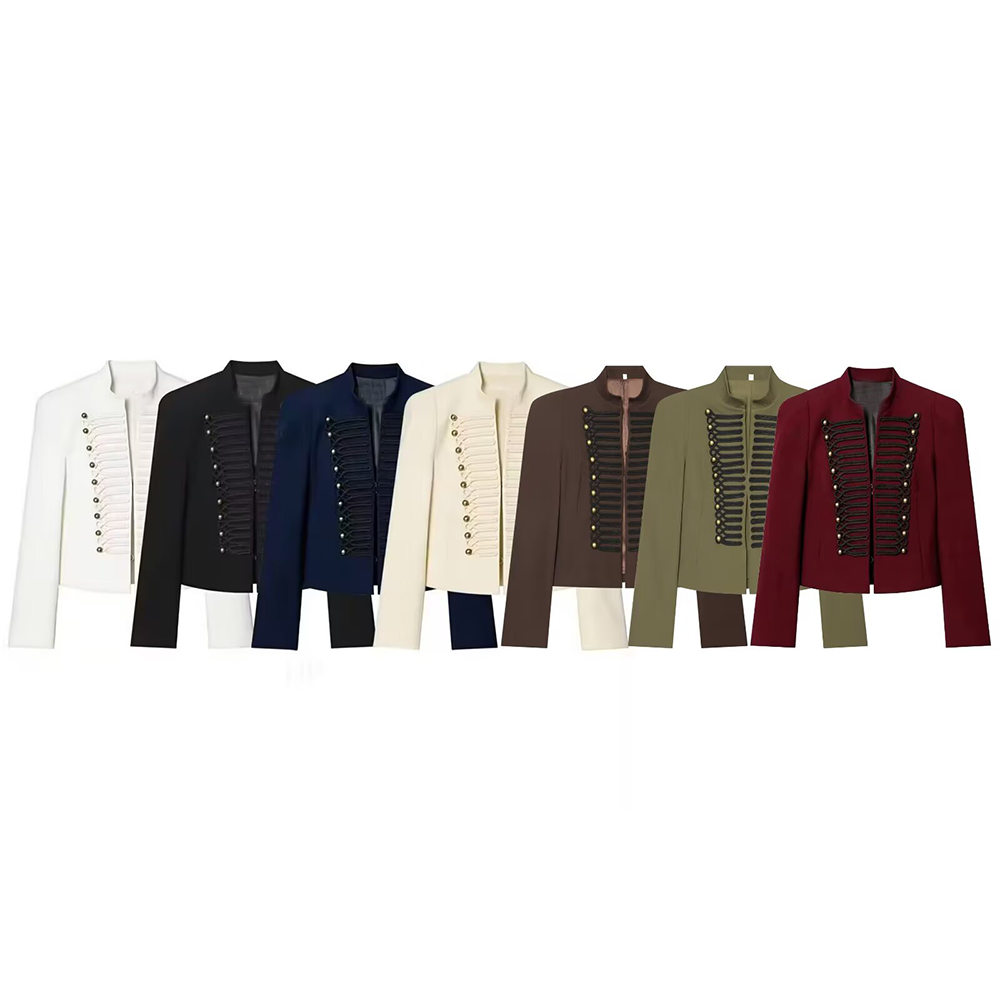 Women's with shoulder pads slim Blazer Coat
