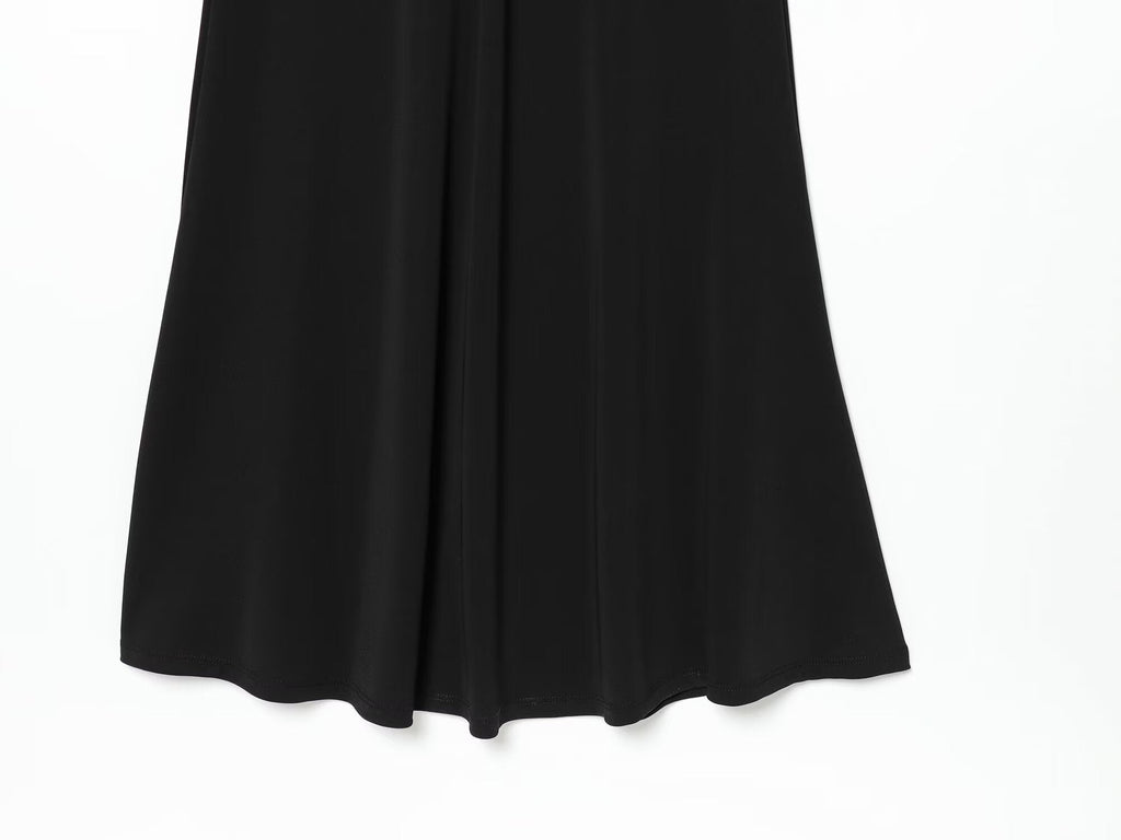 Women's black sexy halter neck dress