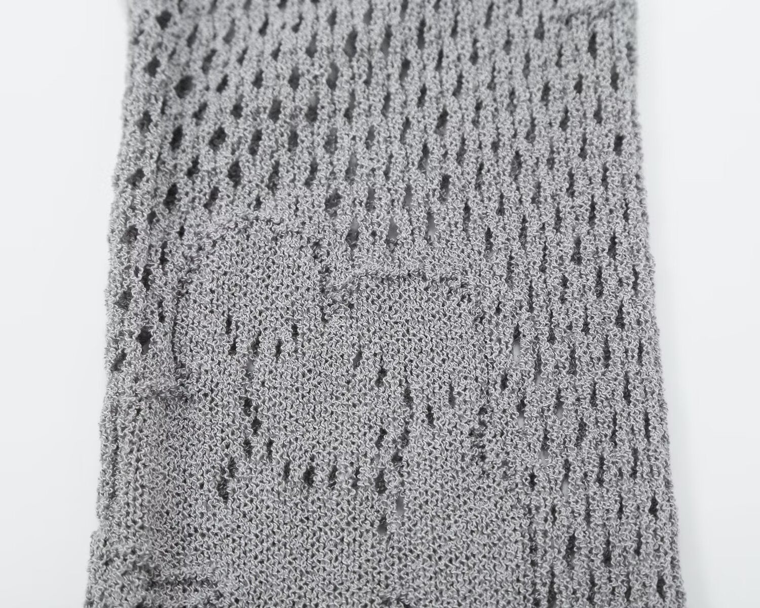 Women's round neck hollow knitted sweater