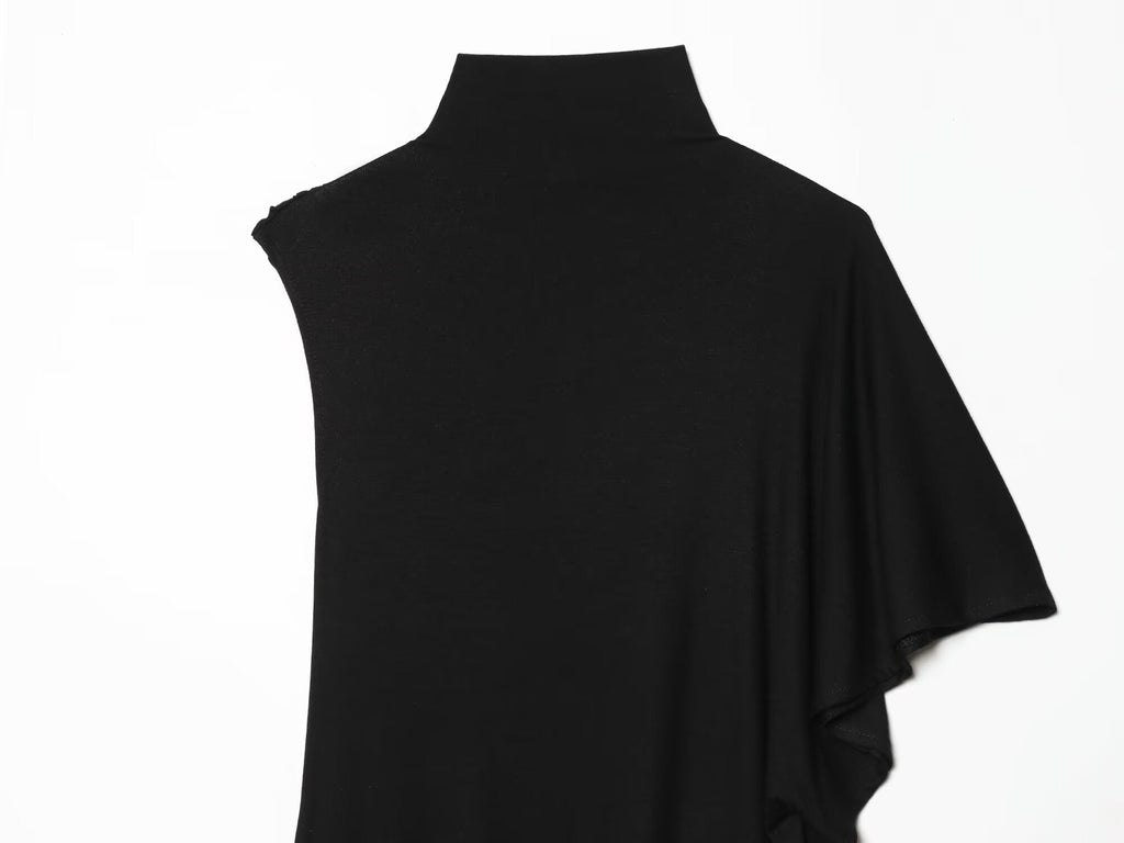 Women's new asymmetric long style pleated top