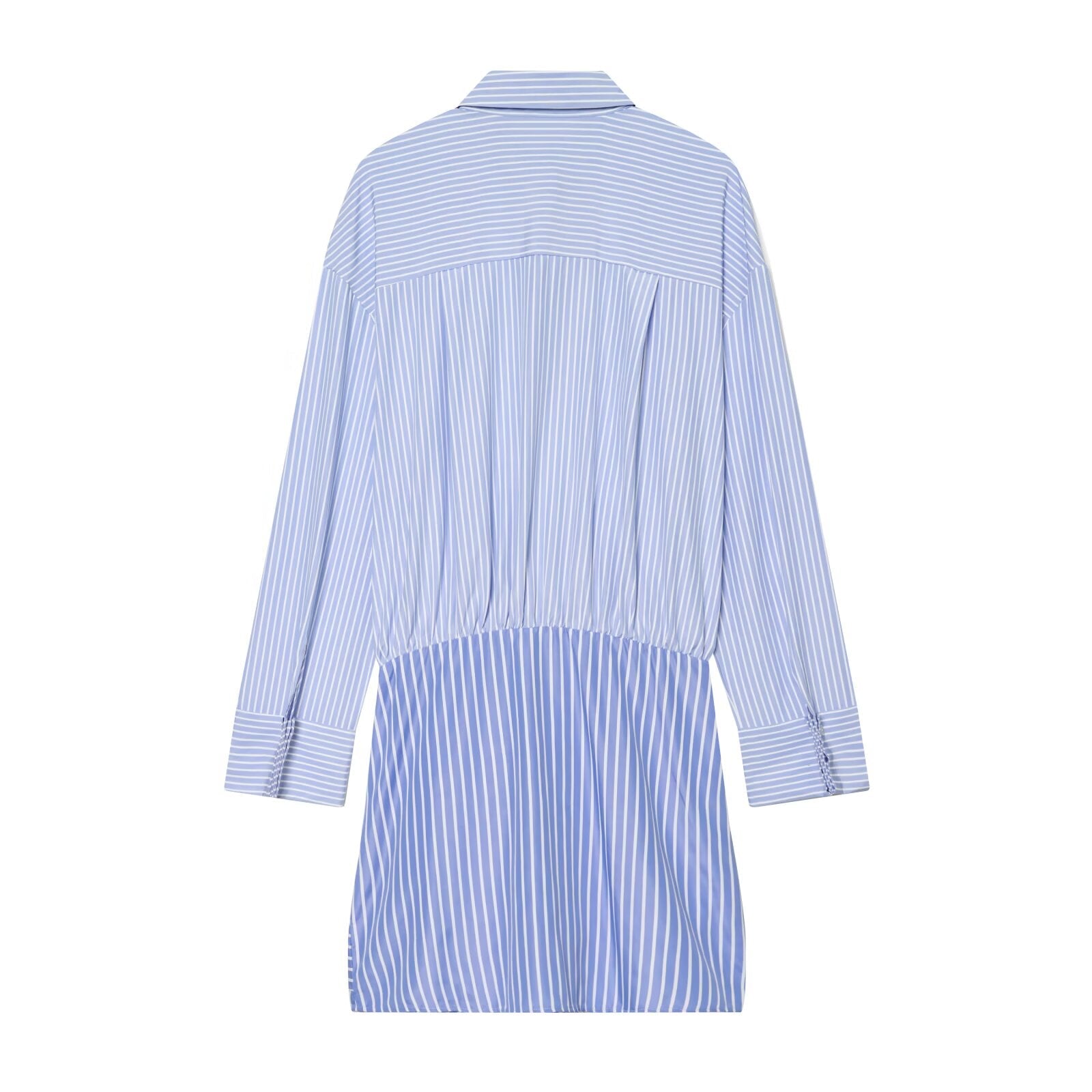Women's knot decoration striped shirt style dress