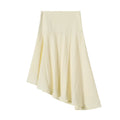 Women's pleated design asymmetric MIDI skirt