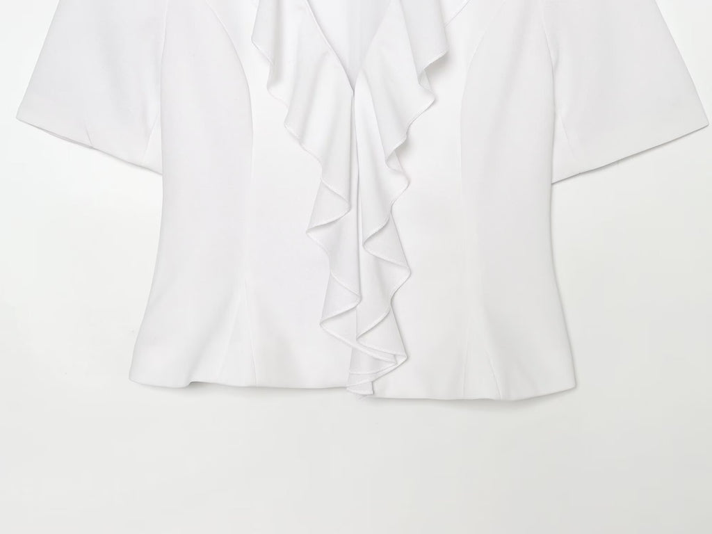 Women's layered decorative short sleeved Blazer Coat