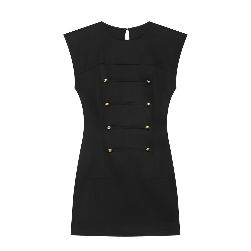 Women's rope knot buckle decoration mini dress