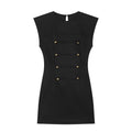 Women's rope knot buckle decoration mini dress