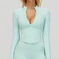 Women's new stand-up collar zipper coat tight-fitting quick-drying yoga clothes