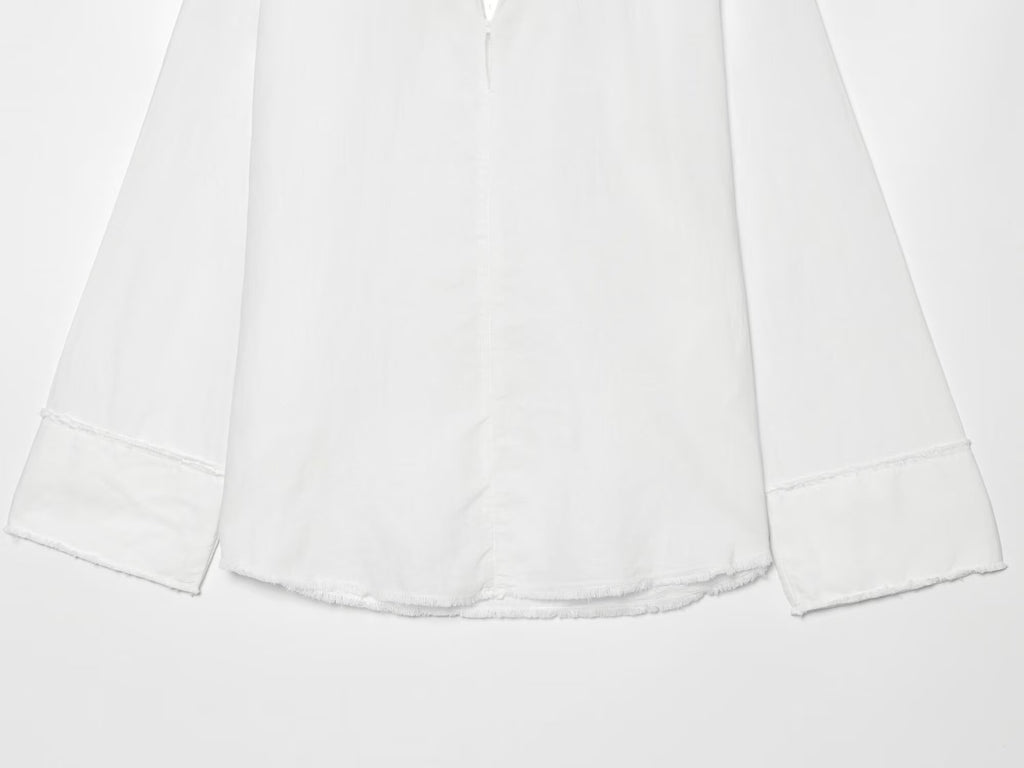 suit Women's 2 pieces Edge decoration linen blend shirt + pants