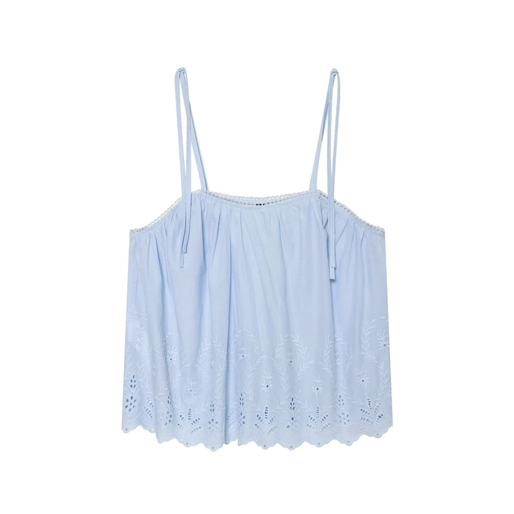 suit Women's 2 pieces embroidered suspender top+shorts