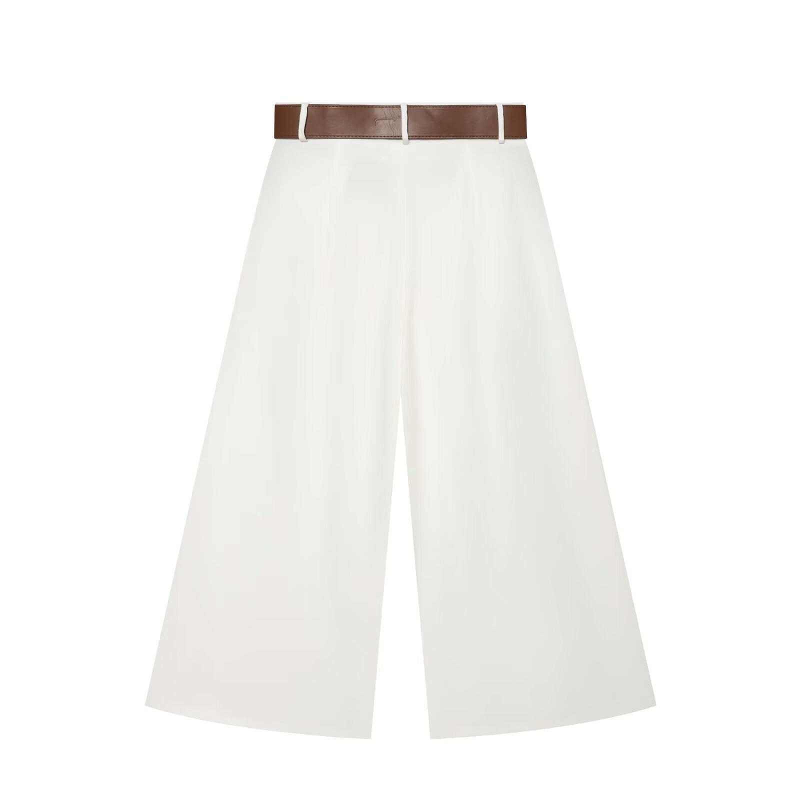 Women's with Belt casual pleated wide leg pants