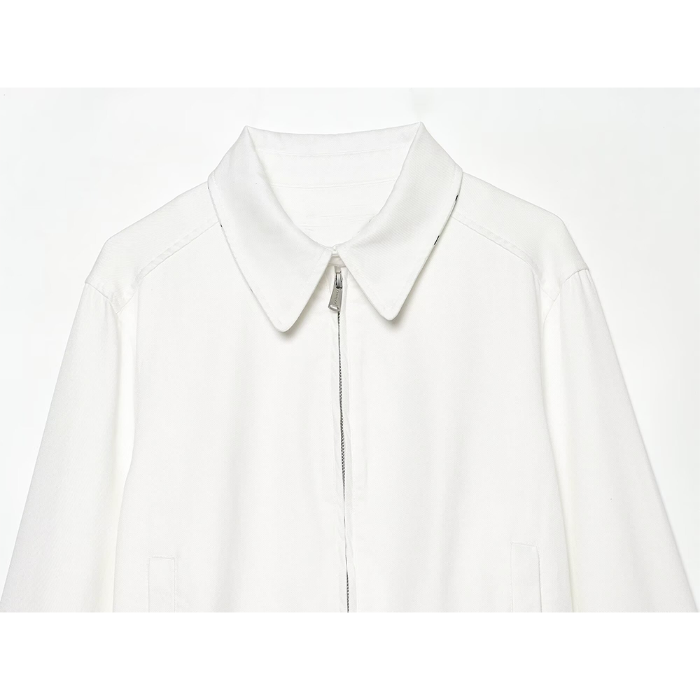 Women's polka dot contrasting collar jacket Coat