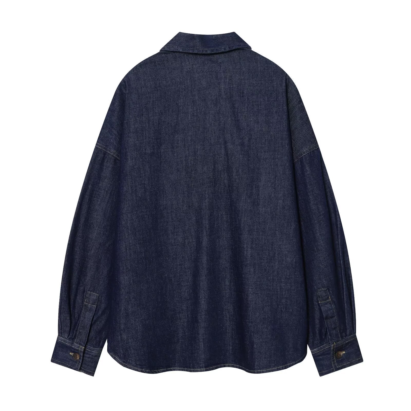 2026 Women's loose long sleeved denim shirt